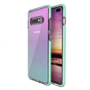 For Samsung Galaxy S10+ TPU Double-color Shockproof Protective Case(Mint Green)