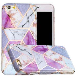 Full Plating Splicing Gilding Protective Case For iPhone 6 / 6s(Purple White Marble Color Matching)