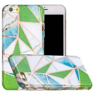 Full Plating Splicing Gilding Protective Case For iPhone 6 Plus(Green Triangle Body Color Matching)