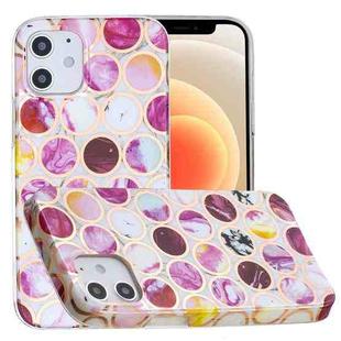 For iPhone 12 mini Full Plating Splicing Gilding Protective Case (Round Color Matching)