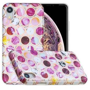 For iPhone XR Full Plating Splicing Gilding Protective Case(Round Color Matching)
