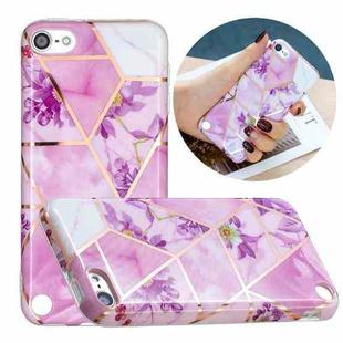 Full Plating Splicing Gilding Protective Case For iPod Touch 6 / 5(Purple Flowers Color Matching)