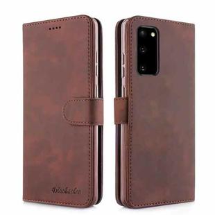 Diaobaolee Pure Fresh Texture Horizontal Flip Leather Case with Holder & Card Slots & Wallet & Photo Frame For Samsung Galaxy S20 FE(Brown)