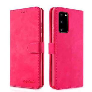 Diaobaolee Pure Fresh Texture Horizontal Flip Leather Case with Holder & Card Slots & Wallet & Photo Frame For Samsung Galaxy S20 FE(Red)