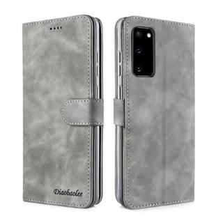Diaobaolee Pure Fresh Texture Horizontal Flip Leather Case with Holder & Card Slots & Wallet & Photo Frame For Samsung Galaxy S20 FE(Grey)