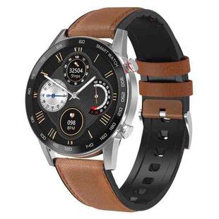 V inch Touch Screen Dual-mode Bluetooth Smart Watch, Support Sleep Monitor / Heart Rate Monitor / Blood Pressure Monitoring(Brown Leather Strap)