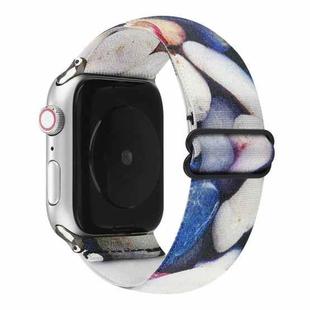 Ethnic Style Buckle Watch Band For Apple Watch Series 7 41mm / 6 & SE & 5 & 4 40mm / 3 & 2 & 1 38mm(Blue White)