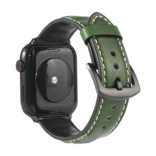 Genuine Leather Watch Band For Apple Watch Series 7 41mm / 6 & SE & 5 & 4 40mm / 3 & 2 & 1 38mm(Green)