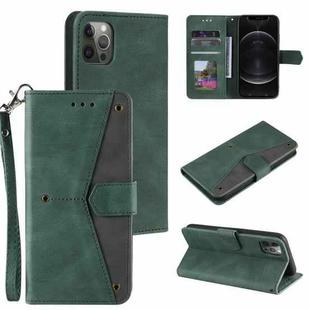 Stitching Calf Texture Horizontal Flip Leather Case with Holder & Card Slots & Wallet For iPhone 12 / 12 Pro(Green)