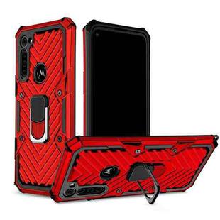 For Motorola Moto G8 Power Cool Armor PC + TPU Shockproof Case with 360 Degree Rotation Ring Holder(Red)