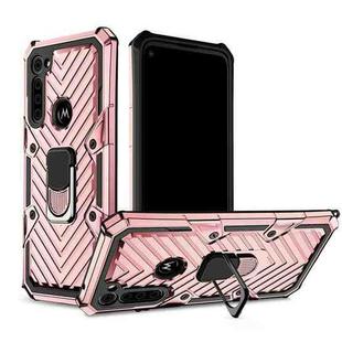 For Motorola Moto G8 Power Cool Armor PC + TPU Shockproof Case with 360 Degree Rotation Ring Holder(Rose Gold)