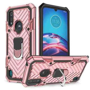 For Motorola Moto E6s (2020) Cool Armor PC + TPU Shockproof Case with 360 Degree Rotation Ring Holder(Rose Gold)