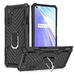 For OPPO Realme 6 Cool Armor PC + TPU Shockproof Case with 360 Degree Rotation Ring Holder(Black)