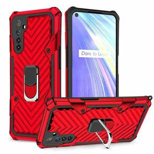 For OPPO Realme 6 Cool Armor PC + TPU Shockproof Case with 360 Degree Rotation Ring Holder(Red)