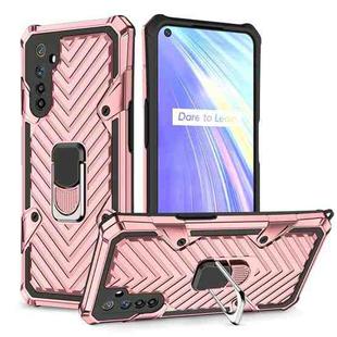 For OPPO Realme 6 Cool Armor PC + TPU Shockproof Case with 360 Degree Rotation Ring Holder(Rose Gold)