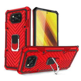 For Xiaomi Poco X3 NFC Cool Armor PC + TPU Shockproof Case with 360 Degree Rotation Ring Holder(Red)