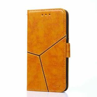 For Motorola Moto E6s (2020) Geometric Stitching Horizontal Flip TPU + PU Leather Case with Holder & Card Slots & Wallet(Yellow)