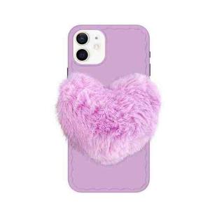 For iPhone 12 Pro Max Love Hairball Colorful Wave Soft Case(Pink Purple)