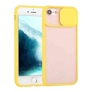 Sliding Camera Cover Design TPU Protective Case For iPhone SE / 8 / 7(Yellow)
