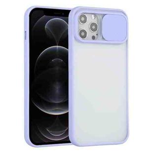 For iPhone 12 Pro Sliding Camera Cover Design TPU Protective Case(Purple)