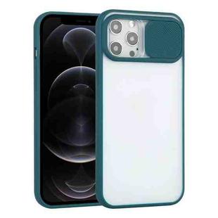 For iPhone 12 Pro Sliding Camera Cover Design TPU Protective Case(Dark Green)