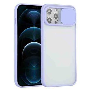 For iPhone 12 Pro Max Sliding Camera Cover Design TPU Protective Case(Purple)