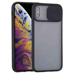 For iPhone X / XS Sliding Camera Cover Design TPU Protective Case(Black)