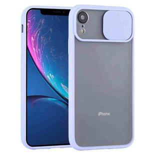 For iPhone XR Sliding Camera Cover Design TPU Protective Case(Purple)