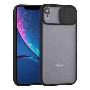 For iPhone XR Sliding Camera Cover Design TPU Protective Case(Black)