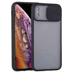 For iPhone XS Max Sliding Camera Cover Design TPU Protective Case(Black)