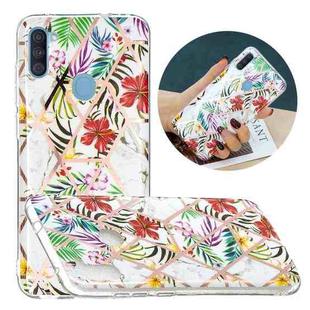 For Samsung Galaxy A11 Flat Plating Splicing Gilding Protective Case(Tropical Rainforest Color Matching)