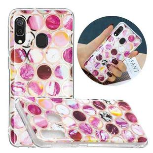 For Samsung Galaxy A20e Flat Plating Splicing Gilding Protective Case(Round Color Matching)