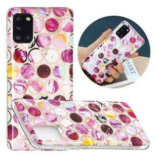 For Samsung Galaxy A31 Flat Plating Splicing Gilding Protective Case(Round Color Matching)