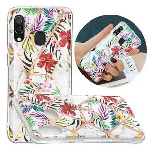 For Samsung Galaxy A40 Flat Plating Splicing Gilding Protective Case(Tropical Rainforest Color Matching)