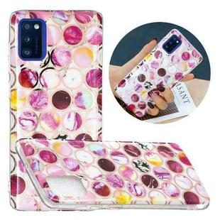 For Samsung Galaxy A41 Flat Plating Splicing Gilding Protective Case(Round Color Matching)