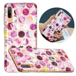 For Samsung Galaxy A50 Flat Plating Splicing Gilding Protective Case(Round Color Matching)