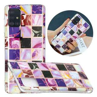 For Samsung Galaxy A51 Flat Plating Splicing Gilding Protective Case(Square Color Matching)