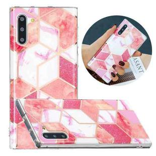 For Samsung Galaxy Note10 Flat Plating Splicing Gilding Protective Case(Cherry Glitter Color Matching)