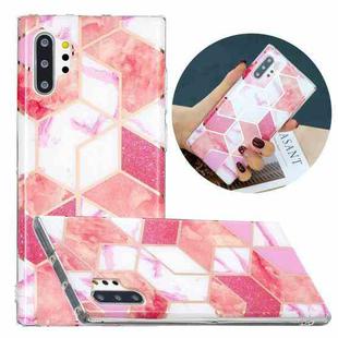 For Samsung Galaxy Note10+ Flat Plating Splicing Gilding Protective Case(Cherry Glitter Color Matching)
