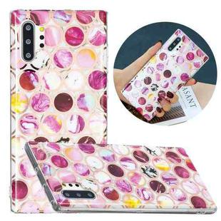 For Samsung Galaxy Note10+ Flat Plating Splicing Gilding Protective Case(Round Color Matching)