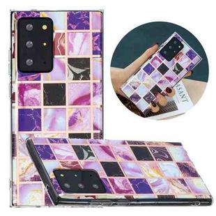 For Samsung Galaxy Note20 Ultra Flat Plating Splicing Gilding Protective Case(Square Color Matching)
