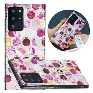 For Samsung Galaxy Note20 Ultra Flat Plating Splicing Gilding Protective Case(Round Color Matching)