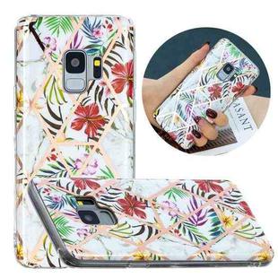 For Samsung Galaxy S9 Flat Plating Splicing Gilding Protective Case(Tropical Rainforest Color Matching)