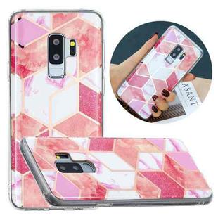 For Samsung Galaxy S9+ Flat Plating Splicing Gilding Protective Case(Cherry Glitter Color Matching)