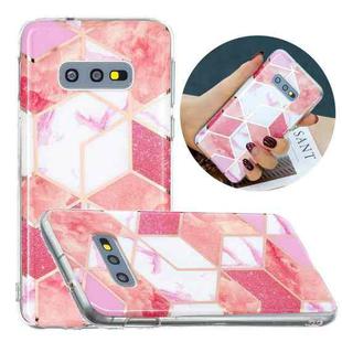 For Samsung Galaxy S10e Flat Plating Splicing Gilding Protective Case(Cherry Glitter Color Matching)