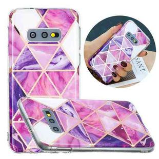 For Samsung Galaxy S10e Flat Plating Splicing Gilding Protective Case(Rose Red Purple Color Matching)