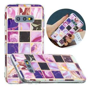 For Samsung Galaxy S10e Flat Plating Splicing Gilding Protective Case(Square Color Matching)