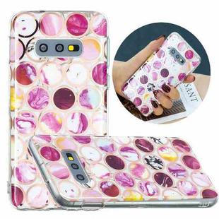 For Samsung Galaxy S10e Flat Plating Splicing Gilding Protective Case(Round Color Matching)
