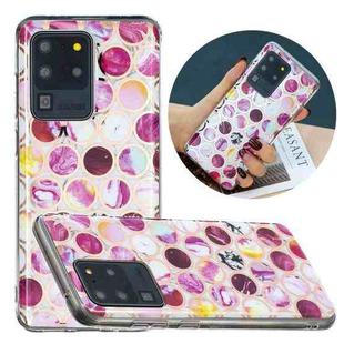 For Samsung Galaxy S20 Ultra Flat Plating Splicing Gilding Protective Case(Round Color Matching)