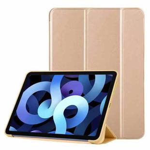 TPU Three-fold Horizontal Flip Smart Leather Case with Sleep / Wake-up Function & Holder For iPad Air 2022 / 2020 10.9(Champagne Gold)